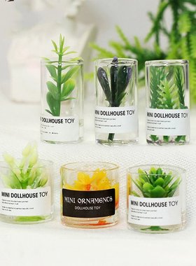 微缩食玩迷你玻璃瓶绿植小盆栽