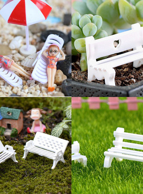 仿真白色小椅子摆件微景观沙盘