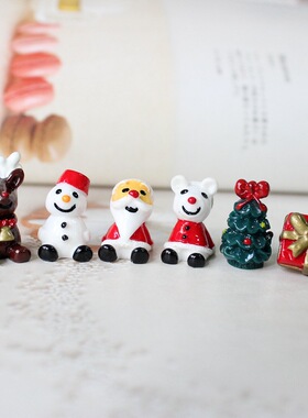 迷你圣诞老人雪人圣诞节小礼物摆件树脂花环麋鹿圣诞树节日装饰品