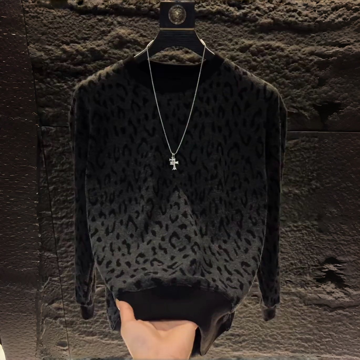 2026冬季新款爆款豹纹圆领卫衣轻奢高定男女同款情侣长袖潮流韩版,男装,卫衣,淘宝优惠券,粉丝福利购,淘宝优惠卷