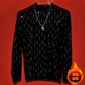 新款 轻奢重工时尚 修身 半高领长袖 秋季 男士 型常规款 T恤中领打底衫