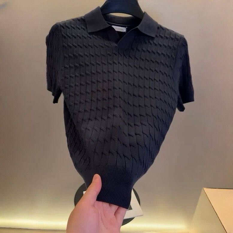高档夏季新款翻领针织短袖POLO衫T恤男士时尚半袖体恤男装26305