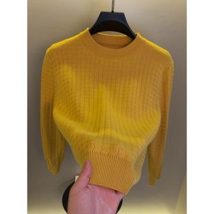 高档圆领纯色简约针织衫毛衣男士冬季时尚潮流内搭打底衫长袖上衣