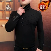 黑刃斜扣 冬季 加绒帅气时尚 新款 休闲高端加厚卫衣百搭简约修身