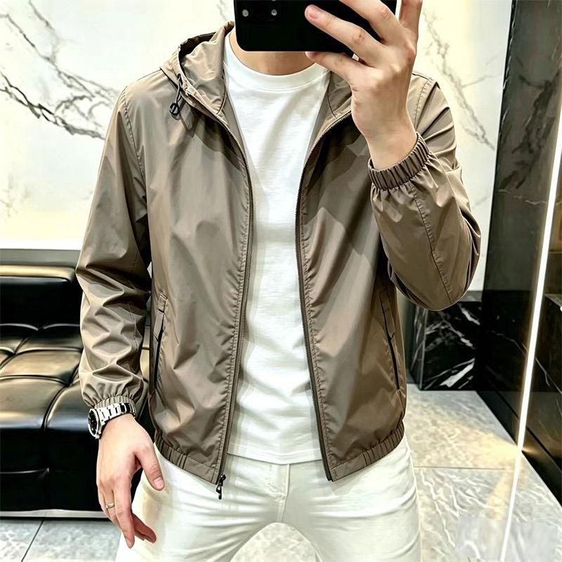 高档轻奢春秋季新款男士潮流帅气休闲时尚百搭连帽夹克外套JK6317