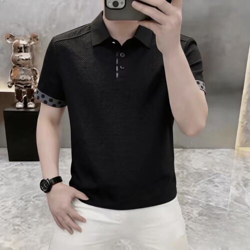 高档轻奢夏季新款男士潮流时尚商务休闲百搭翻领短袖POLO衫8355