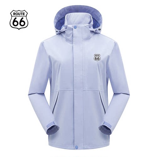ROUTE66/66号公路户外冲锋衣男女款防水防风登山徒步连帽夹克外套