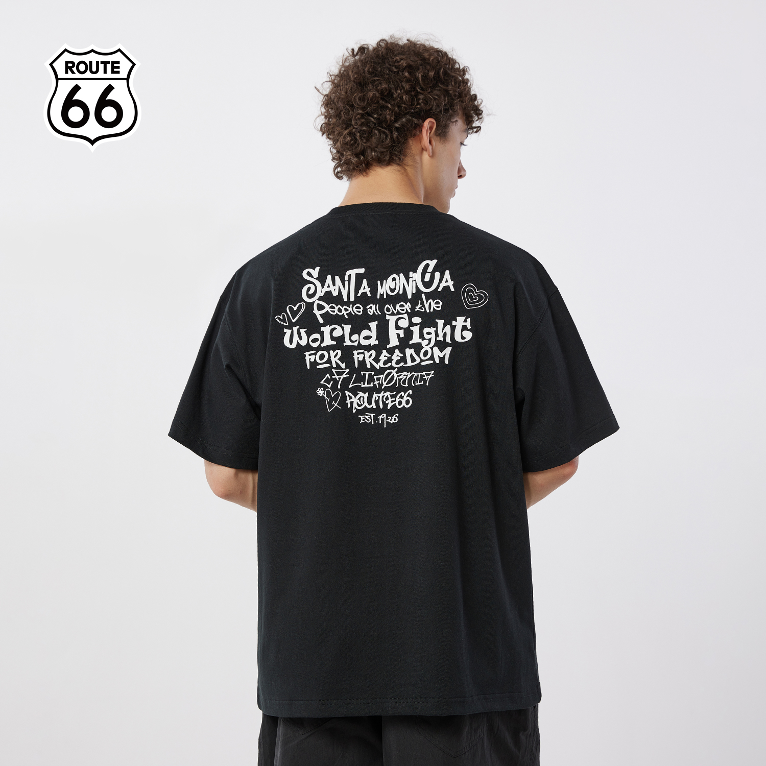 ROUTE66美式复古印花T恤