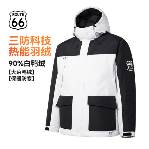 ROUTE66冬季新款工装羽绒服特佛龙三防户外冲锋羽绒外套男女同款