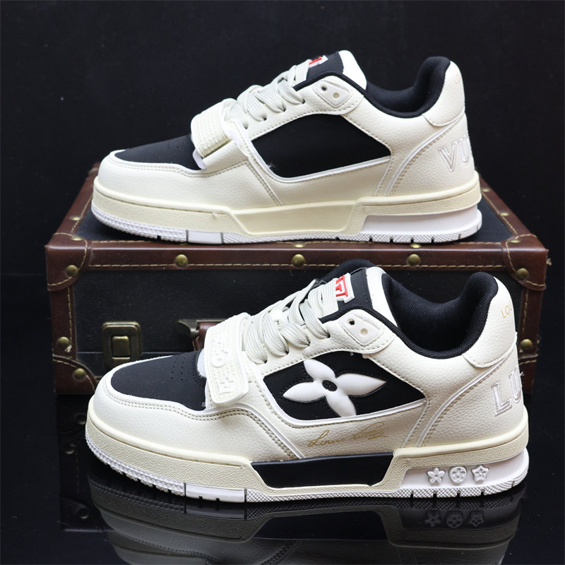 高档轻奢板鞋男士新款黑白熊猫休闲鞋潮流百搭内增高情侣运动鞋子