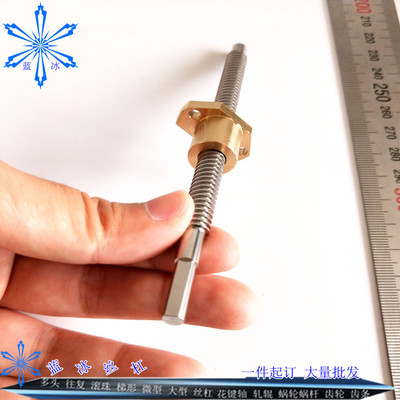 调整细小丝杆现货4*1精密微型梯形丝杠塑料POM螺母