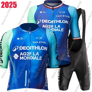 Ag2r 2025 Cycling Jersey Set Country Summer France Blue Clot