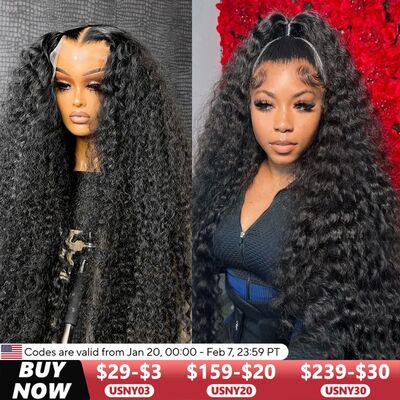 200 Density HD 13X6 Transparent Deep Water Wave Curly Human