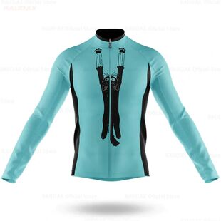 CARTOON Cat Cycling Jersey Long Sleeves Men&Women MTB Jersey