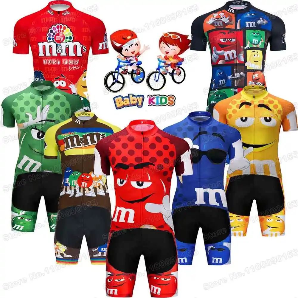 2025 Kids Chocolate Bean Cycling Jersey Set Boys Girls Funny
