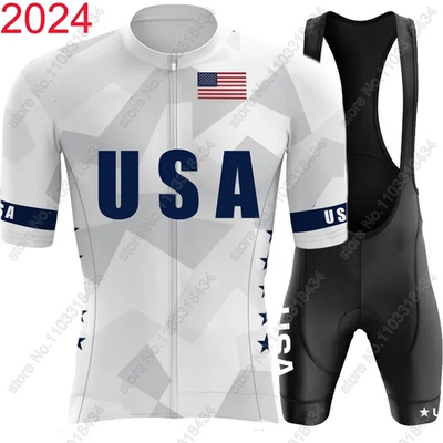 USA National Team Cycling Jersey 2024 Set Paris-United State