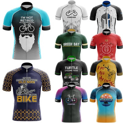 Pro Team Cycling Jersey for Men, Breathable Short Sleeve, Bi