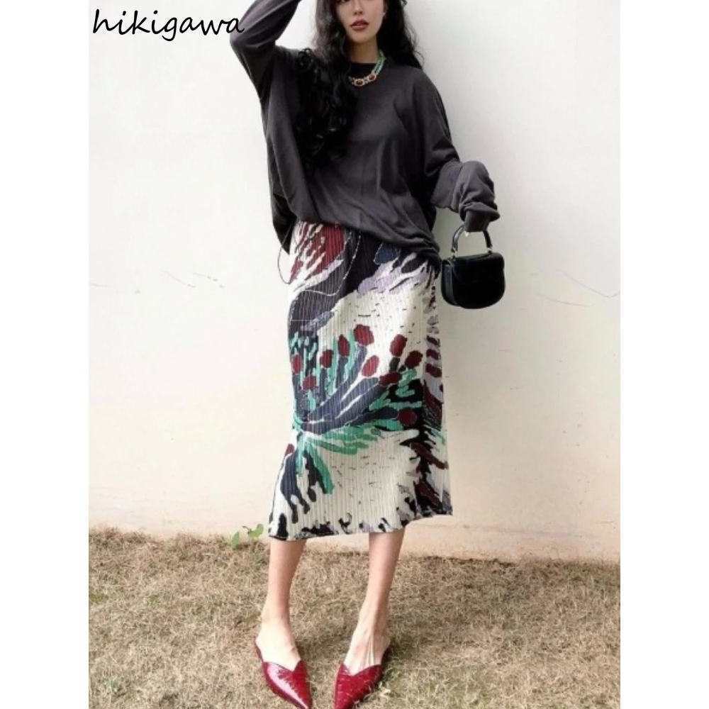 2025 Faldas Mujer De Moda Floral Long Skirts for Women Vinta