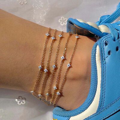 Four Leaf Clover Anklet Bracelet for Women Delicate Kpop Sty