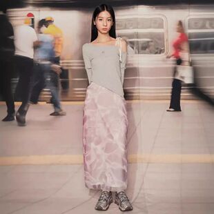 Niche 24 New Korean Style Women's Mesh Skirt Unique Versatil