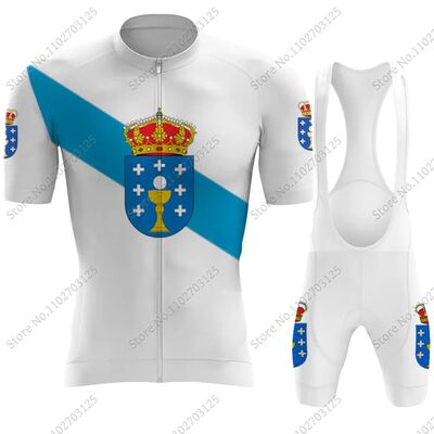 Galicia Espana Cycling Jersey 2024 Set White Short Sleeve Cy
