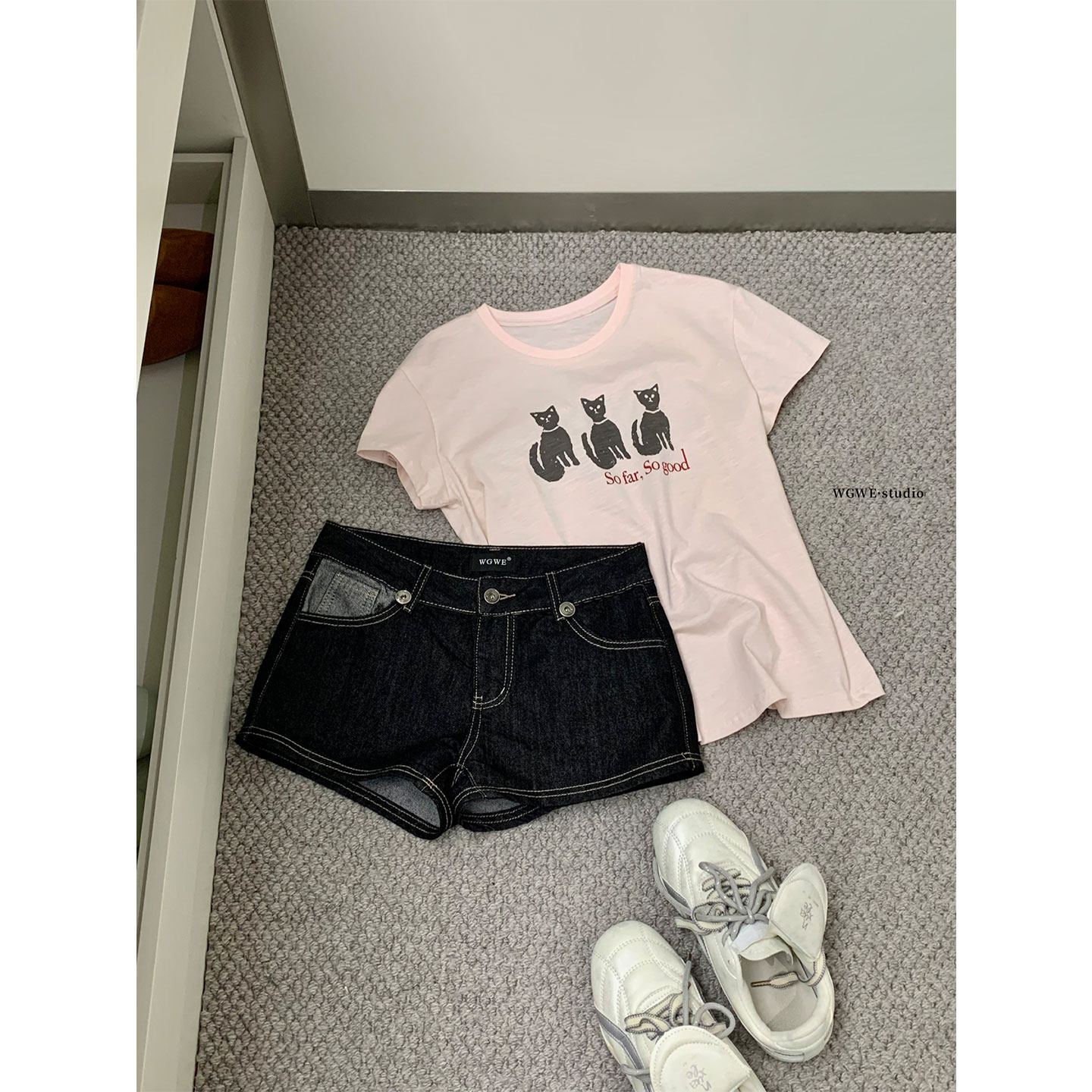 轻薄超软黑色辣妹牛仔裤女夏薄款