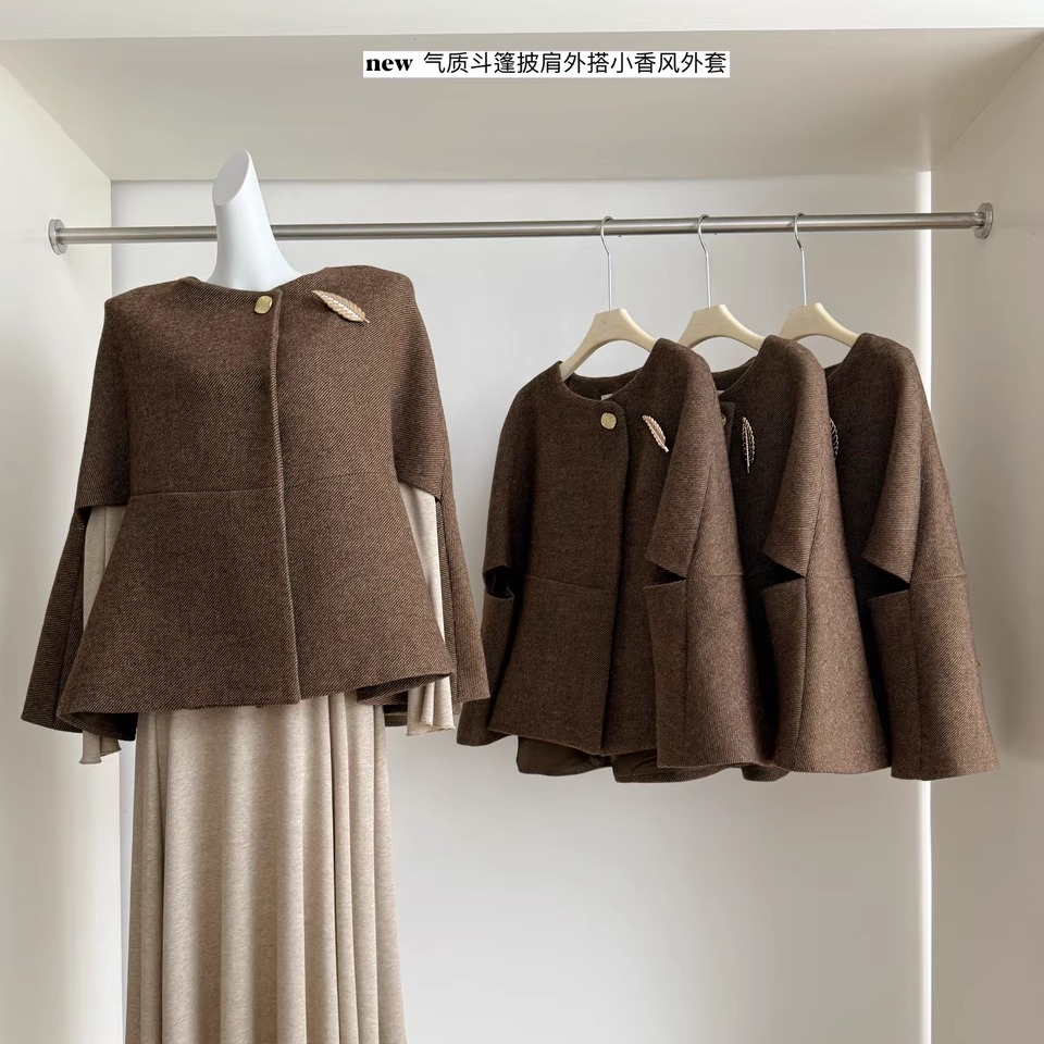斗篷披肩外搭小香风外套女冬