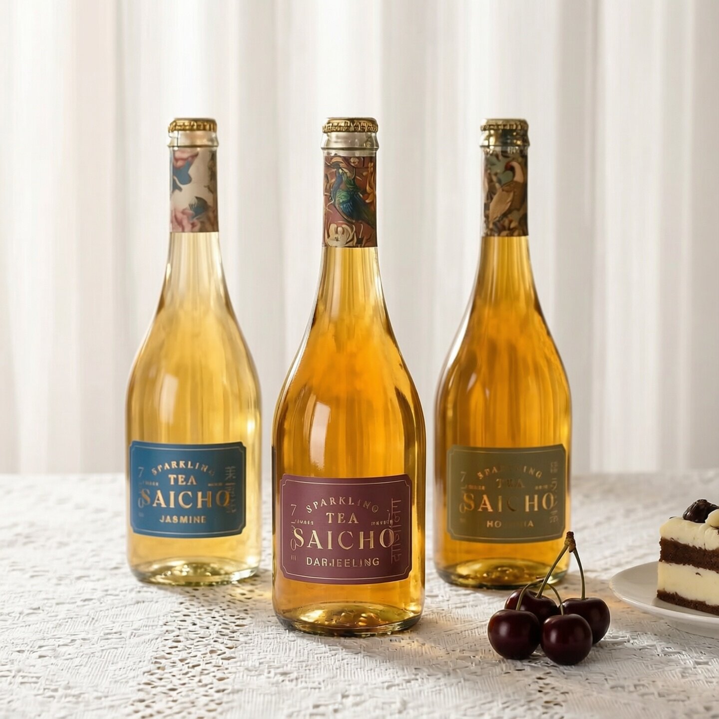 英国进口 SAICHO萃澄起泡茶气泡茶茉莉花+焙茶+大吉岭无酒精750ml