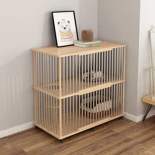 艺琪 不锈钢实木猫笼子耐抓咬家用室内猫别墅超大自由空间猫屋房