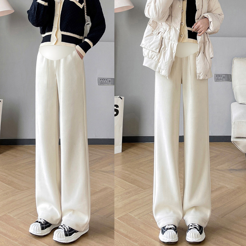 雪尼尔慵懒风孕妇裤秋冬款外穿窄版阔腿裤宽松垂感托腹休闲拖地裤,孕妇装/孕产妇用品/营养,孕妇休闲裤,淘宝优惠券,粉丝福利购,淘宝优惠卷