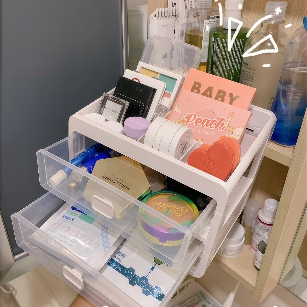 ins风学生党三层桌面收纳盒