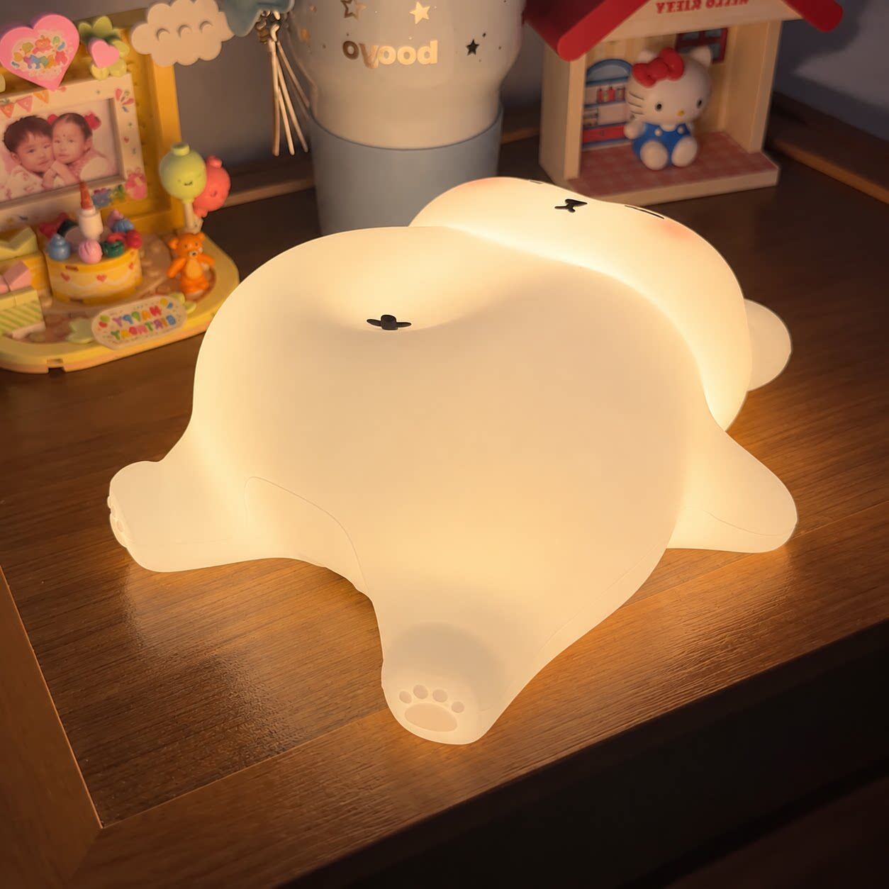 呼噜熊拍拍灯硅胶小夜灯可动肚皮鼾声护眼睡眠灯儿童陪睡生日礼物