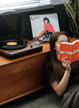 Syitren赛塔林TAMMI台式黑胶唱片机留声动磁唱针lp复古电唱机礼物