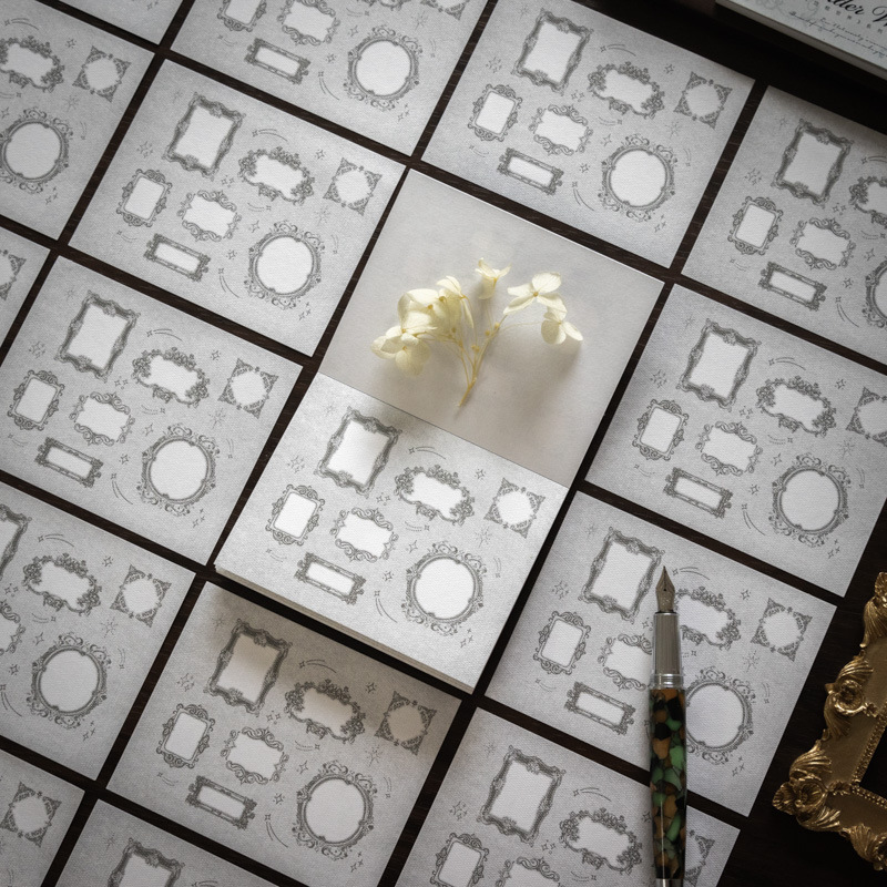30张便签本 边框世界系列 原创复古迷你欧式框框DIY素材打底背景