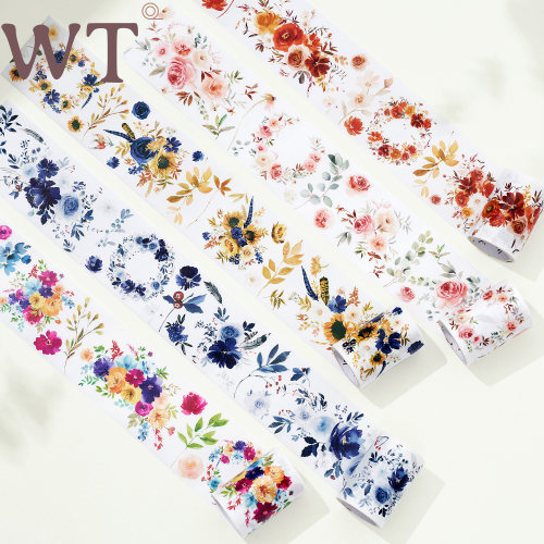 WT正品花朵特油手帐胶带