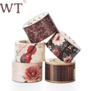 WT品牌原创学术研究院手帐复古书架和纸胶带ins风基础百搭