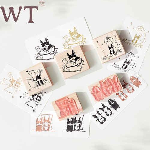 WT正品小狗可爱印章小动物手帐