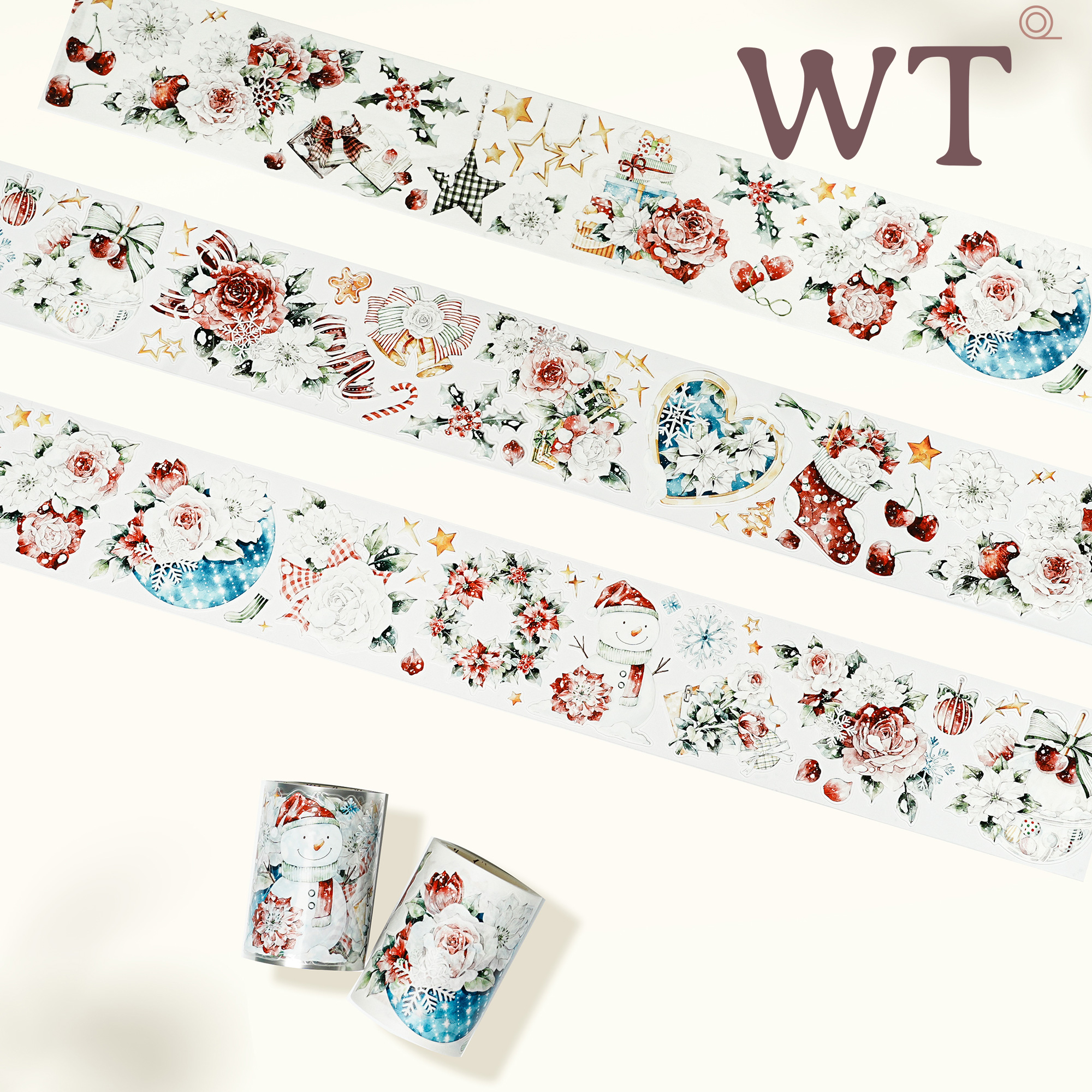 WT正品圣诞节模切手帐胶带