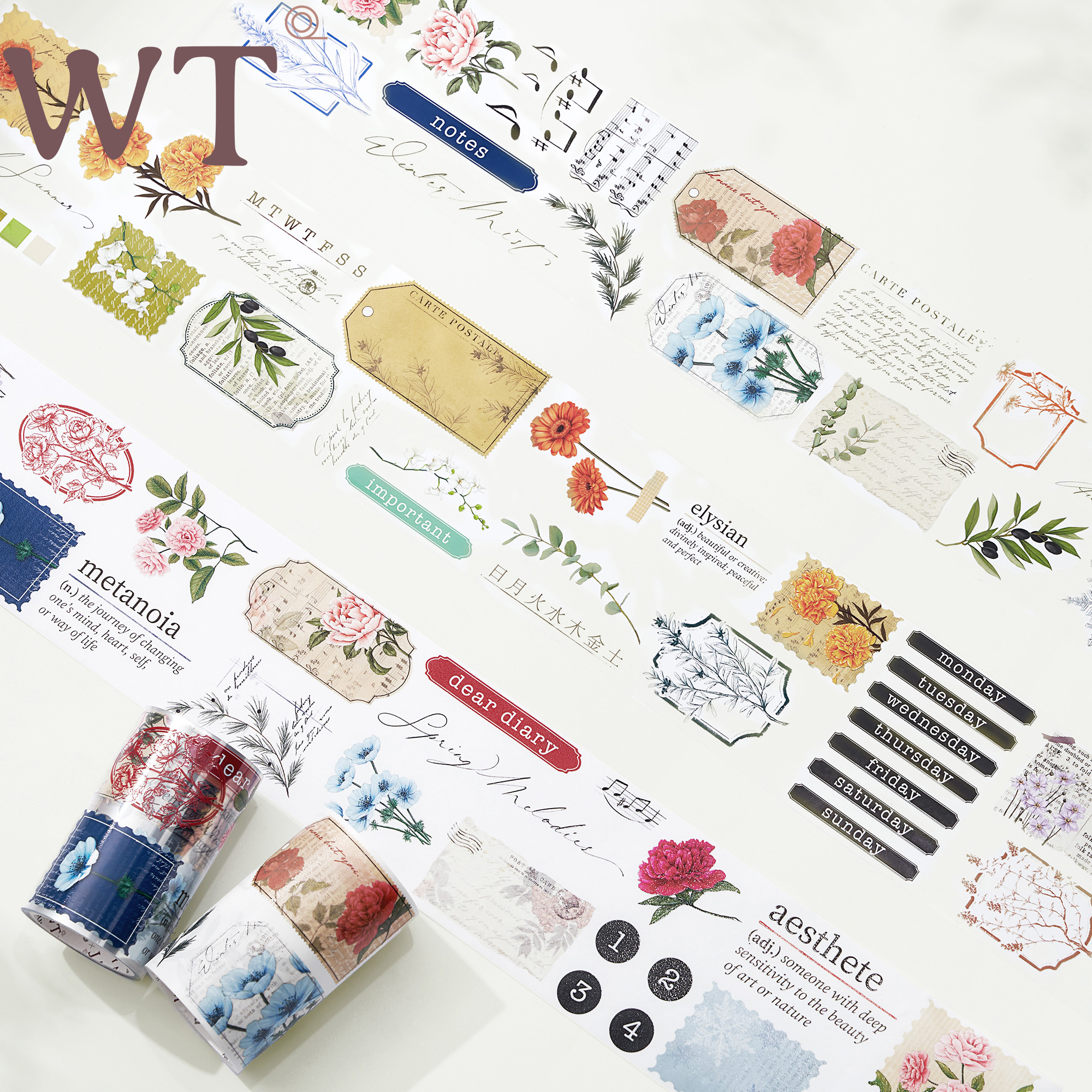 WT正品复古风手帐胶带模切包邮