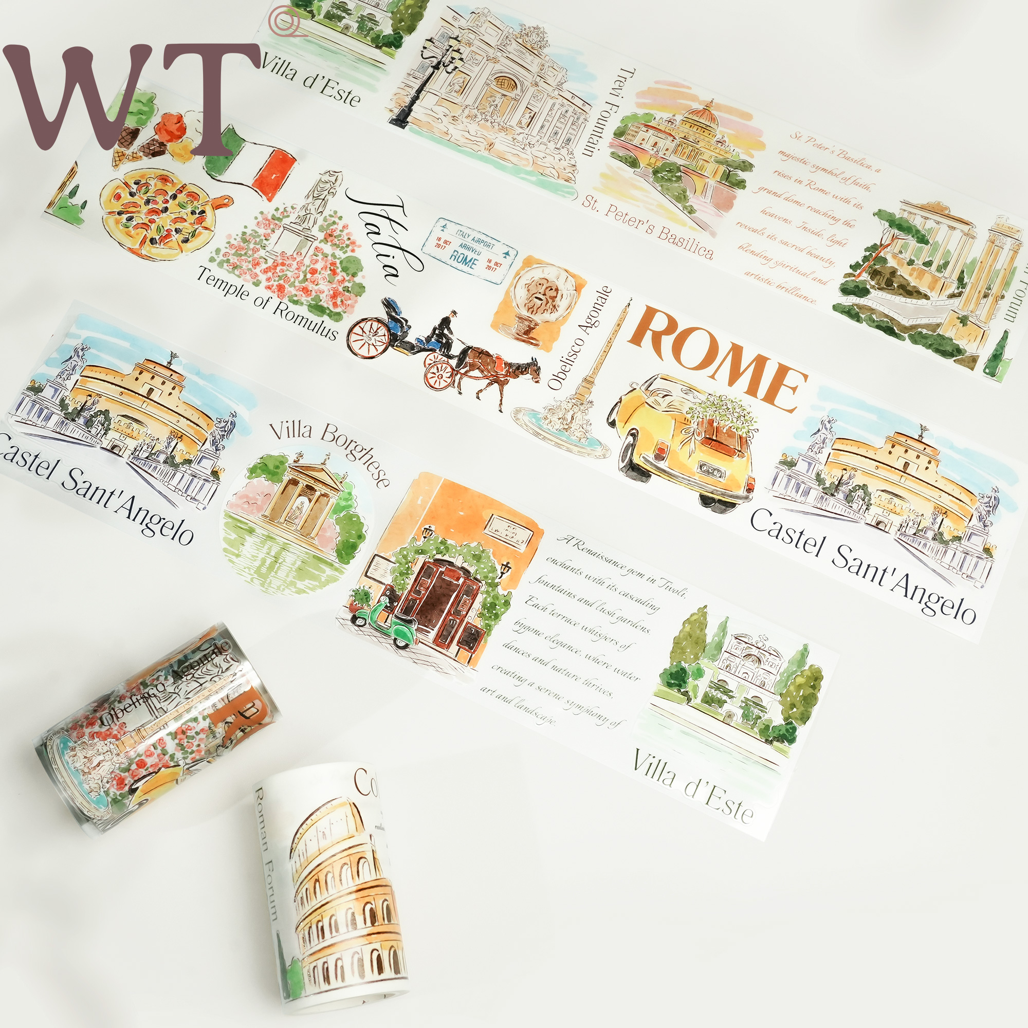 WT正品模切旅行造景手帐胶带包邮