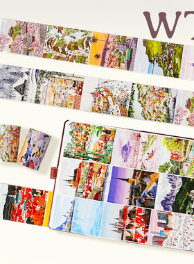 WT原创胶带 北欧慢旅 追风旅人 旅行风景胶带造景INS风博主同款