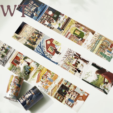 WT原创胶带 捕捉美好 日常女孩照片行人旅游造景特殊油墨和纸PET