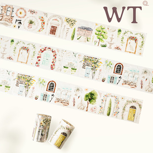 WT原创胶带 南法假日 模切手帐胶带和纸PET造景元 素INS风博主同款