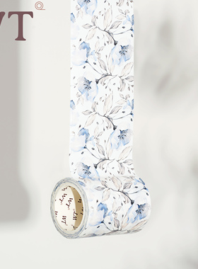 WT品牌原创蓝风铃特油手帐和纸宽胶带随心配少女印花Ins风