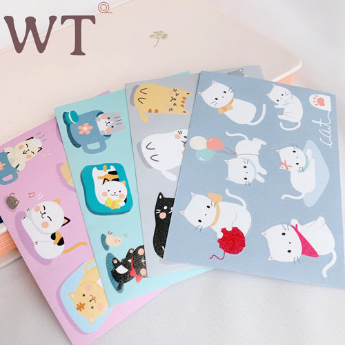 WT原创特油印刷猫猫和纸胶带模切