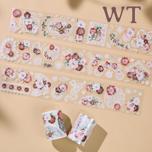 WT原创盐系蕾丝和纸胶带模切