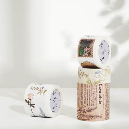 WT品牌原创识香录复古报纸和纸胶带模切邮票胶带可撕装饰贴