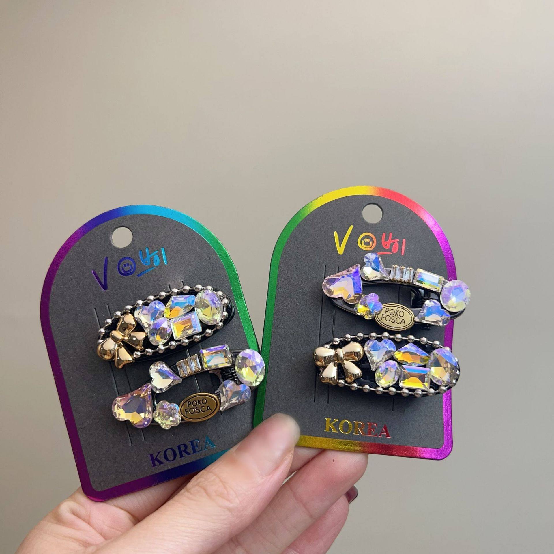 轻奢闪钻水滴发夹发卡韩国ins捷克钻侧边刘海边夹碎发顶夹