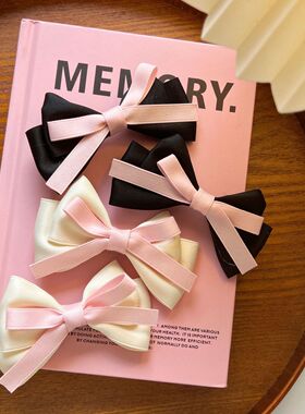 法式甜心少女蝴蝶结发夹公主头韩系边夹侧边夹双马尾头饰