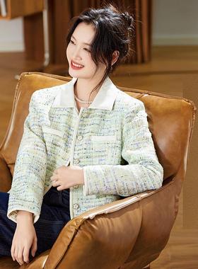 MONLOUVE小香风外套女款2025春秋季新款短款爆款开衫女名媛气质高